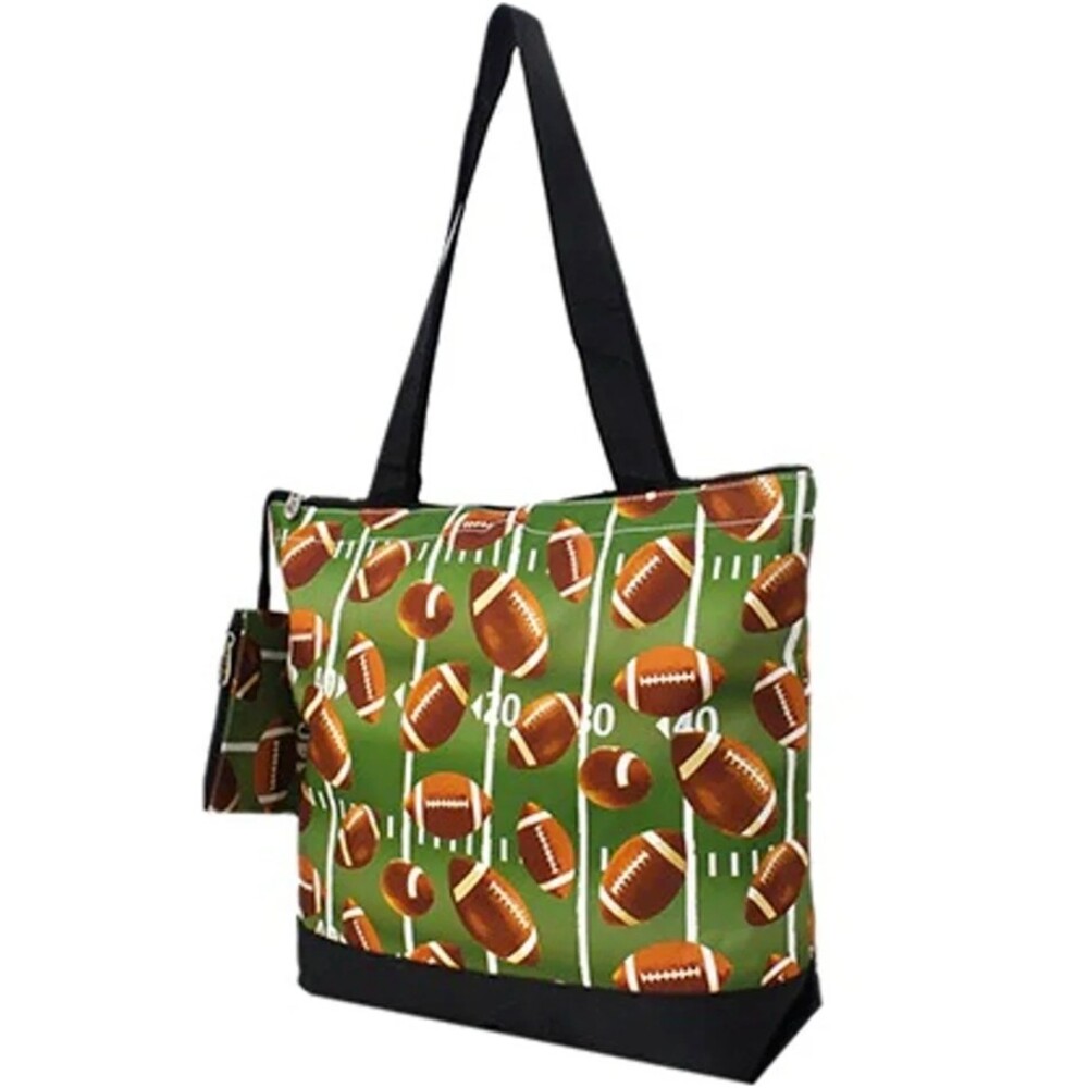 NGIL Football Canvas Tote Bag / Travel / Carryon Bag Game Time  Fall Sports
